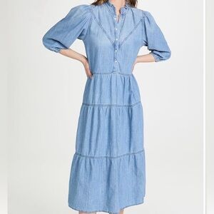 ba$sh Denim Blue Midi Dress